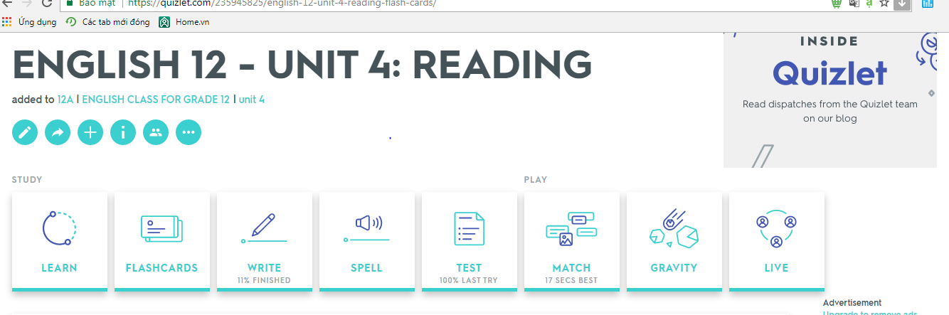 Bí kíp học tiếng anh qua quizlet mỗi ngày để thấy tiến bộ rõ rệt.