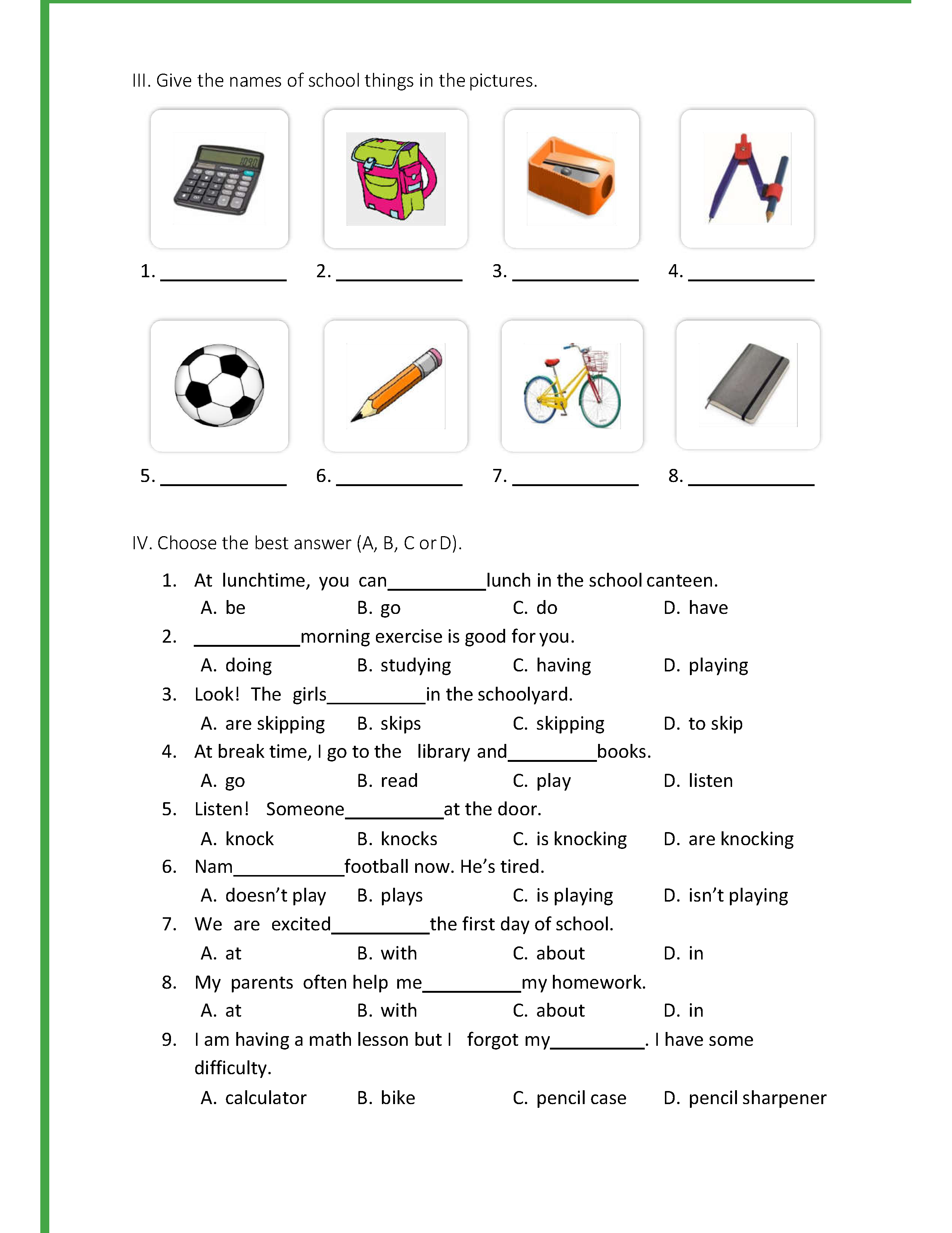 Bài tập tiếng anh lớp 6 unit 1 my new school khó không? Giải pháp đây nè.
