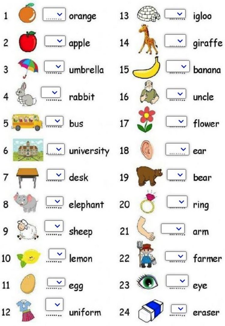 Tổng hợp đề tiếng Anh lớp 1 hay nhất? Bố mẹ tải về cho con luyện tập.