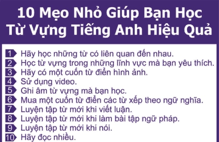 Bí quyết học từ vựng tiếng Anh hiệu quả nhanh nhớ lâu quên ngay tại nhà