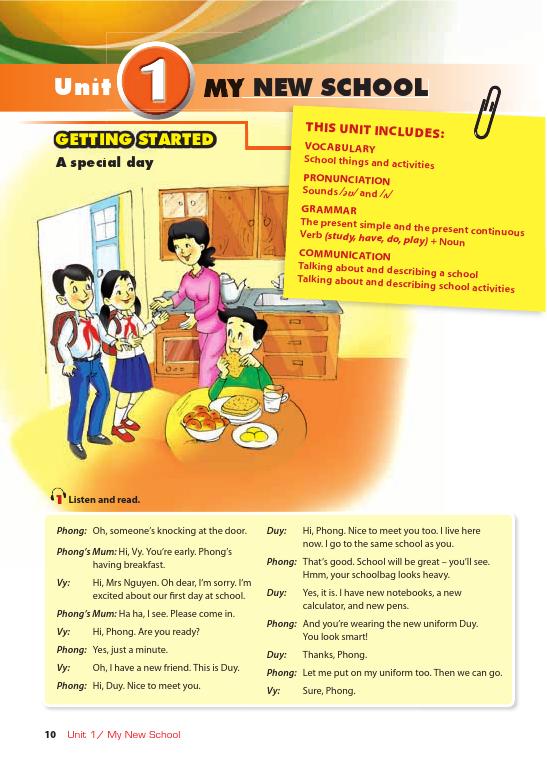 Từ vựng tiếng anh lớp 6 unit 1 my new school gồm những gì? Tổng hợp chi tiết dễ học.