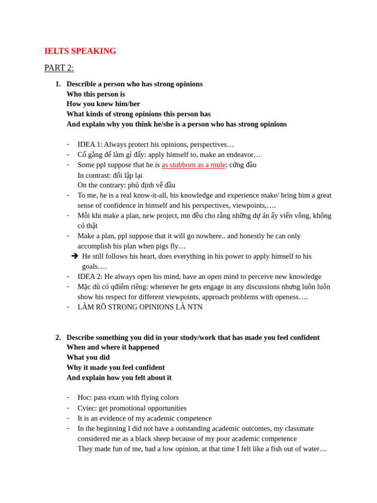 Giải đề IELTS Speaking - A person who is the motivation for your career
