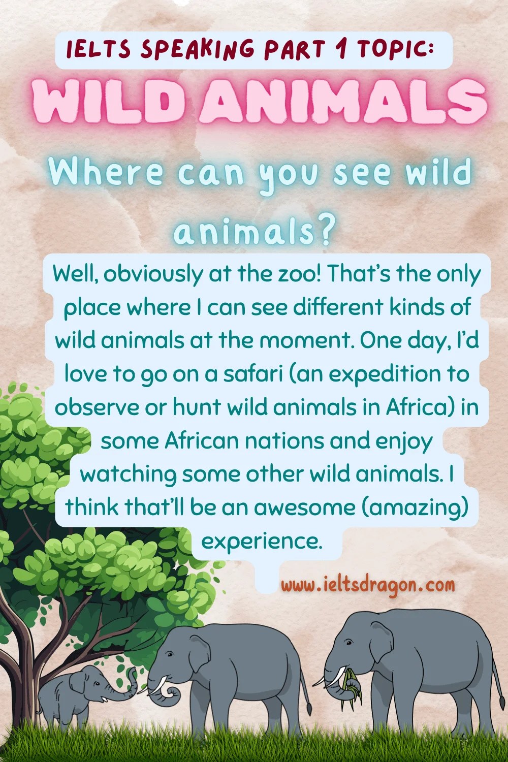 IELTS Speaking Animal – Part 1, 2 & 3 Sample