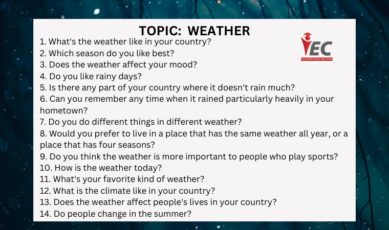 IELTS Speaking Weather – Part 1, 2 & 3 Sample