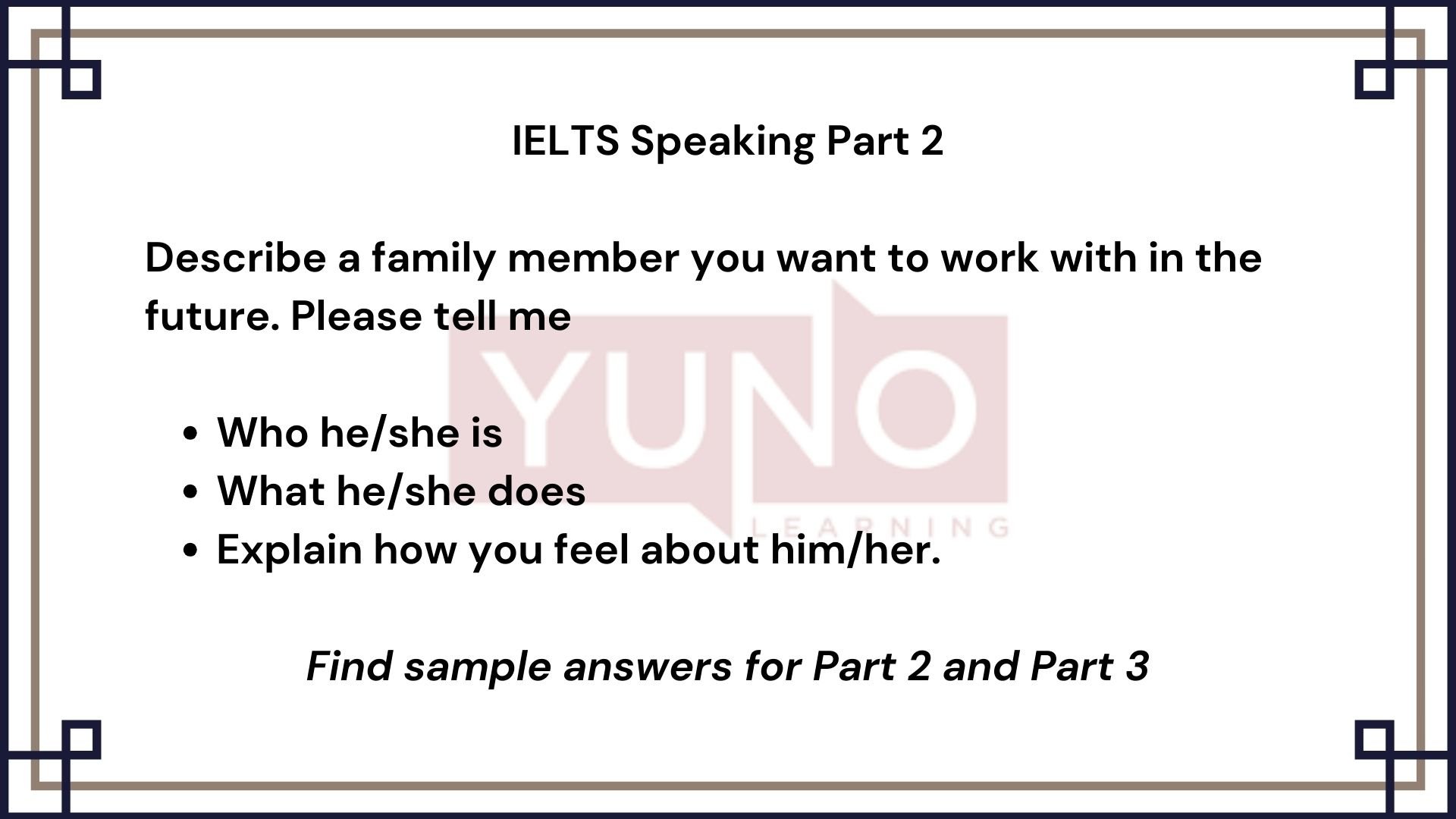 IELTS Speaking Part 2 & 3 | Topic: Family Business