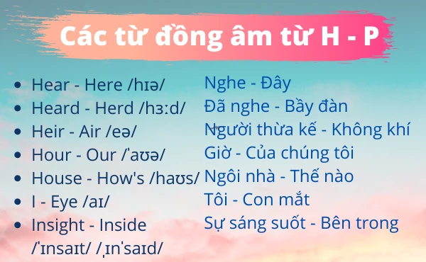Homophone là gì? Tổng quan từ đồng âm trong tiếng Anh