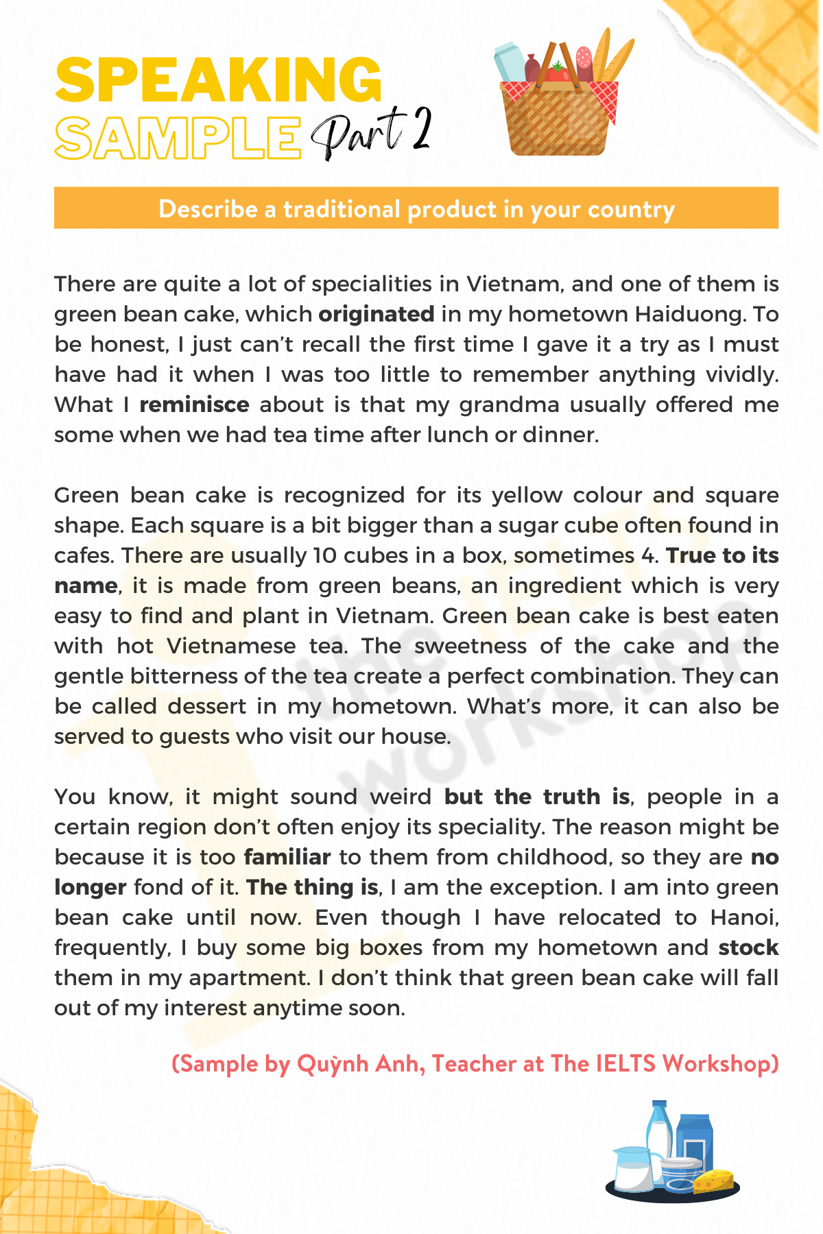 IELTS Speaking Part 2 & 3 | Topic: Traditional Products