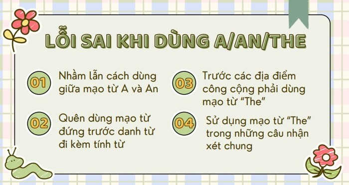 Cách sử dụng chuẩn xác mạo từ A/An/The