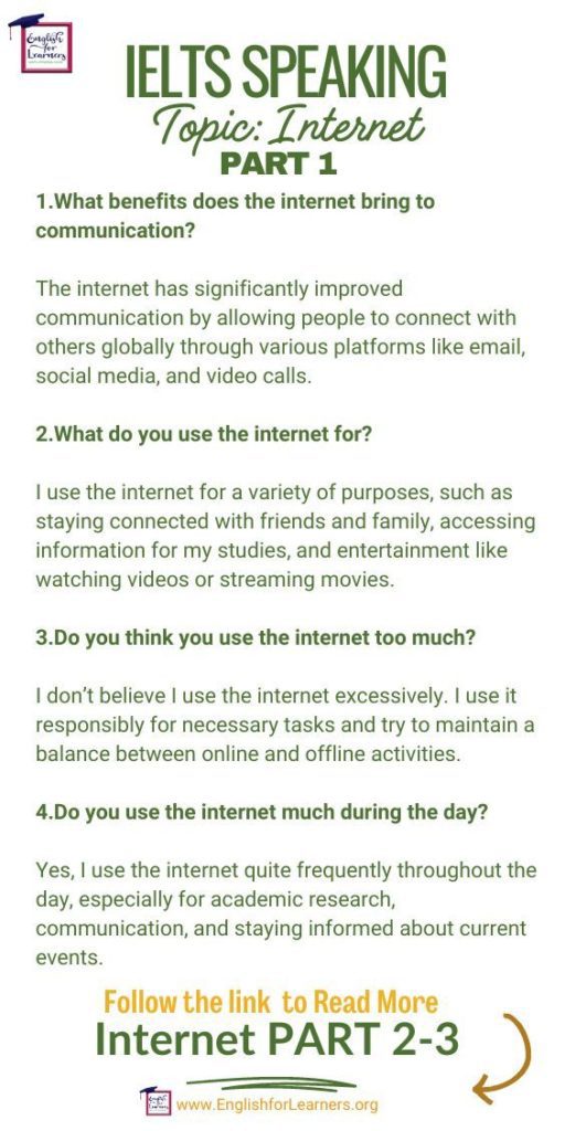 IELTS Speaking Internet – Sample Part 1, 2 & 3