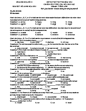 GỢI Ý ĐÁP ÁN VÀ GIẢI ĐỀ CHI TIẾT MÔN TIẾNG ANH TỐT NGHIỆP THPT 2021