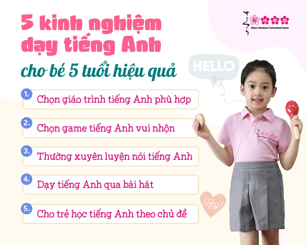 Bé 5 tuổi học tiếng Anh thế nào bí quyết cho bé nói chuẩn từ đầu