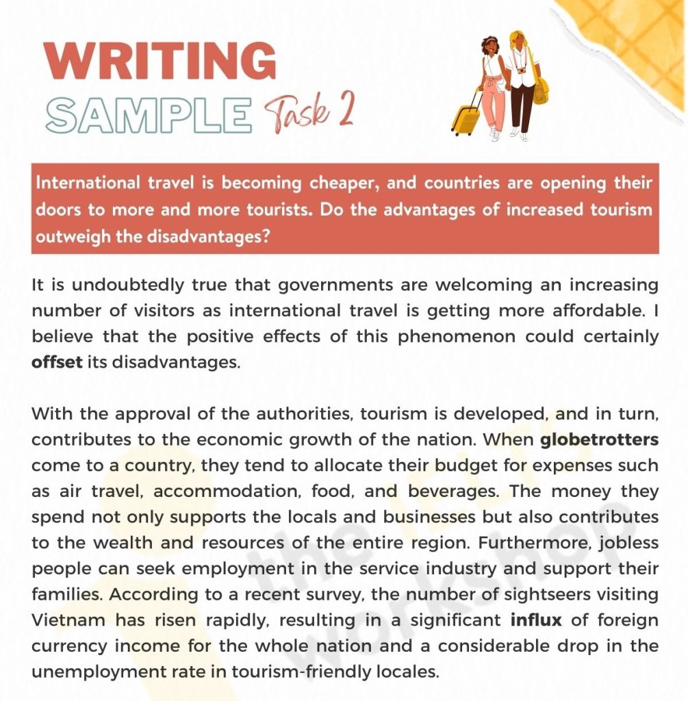 GIẢI ĐỀ IELTS | SAMPLE WRITING TASK 2 (International travel and its impact)