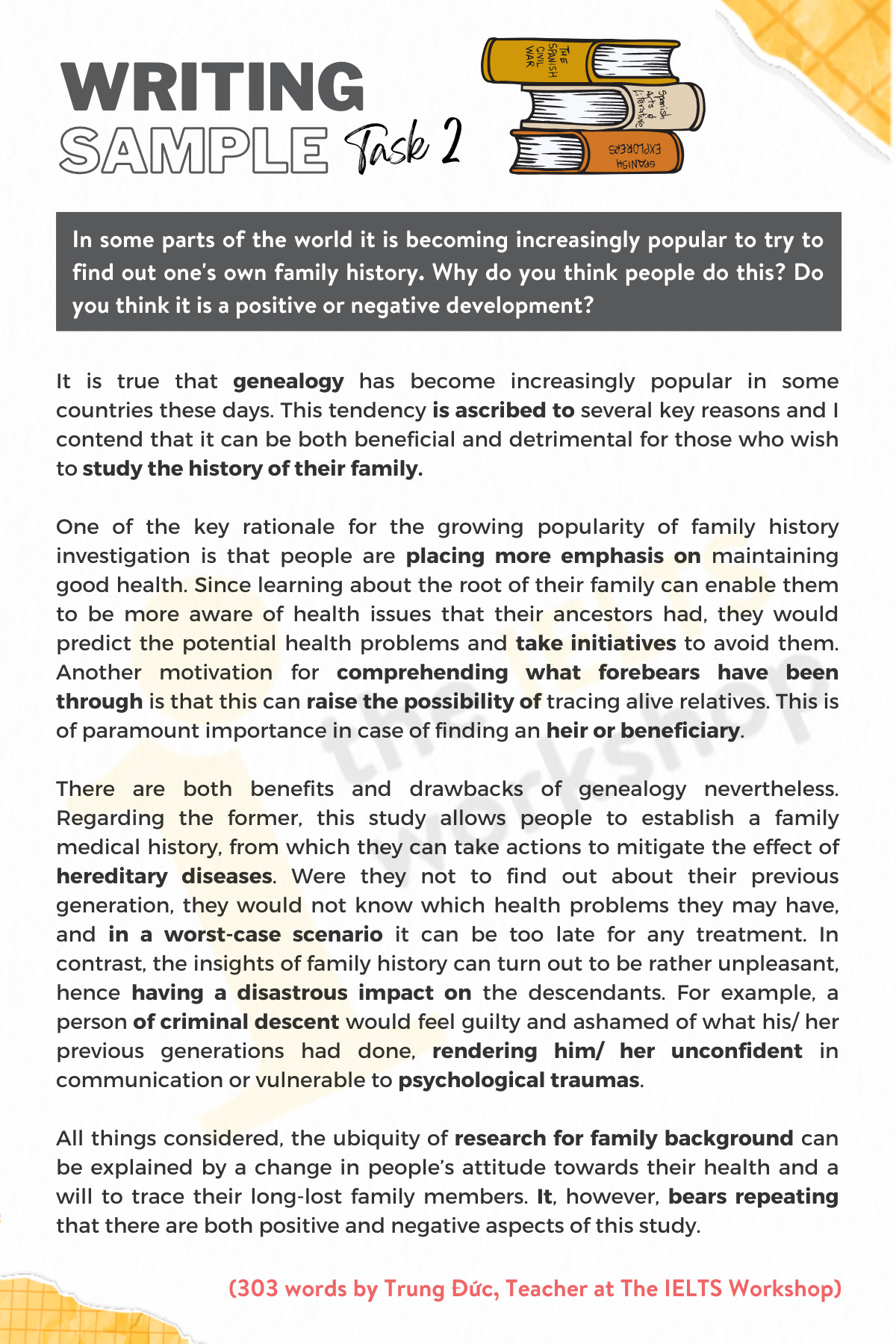 Giải đề mẫu Writing Task 2 | Chủ đề: Family