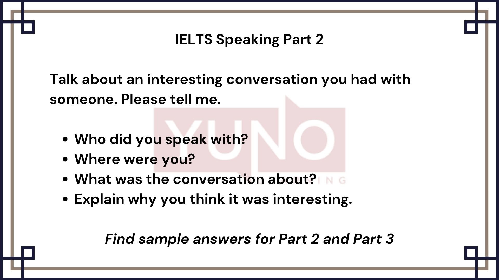IELTS Speaking Communication: Part 1, 2 & 3 Sample