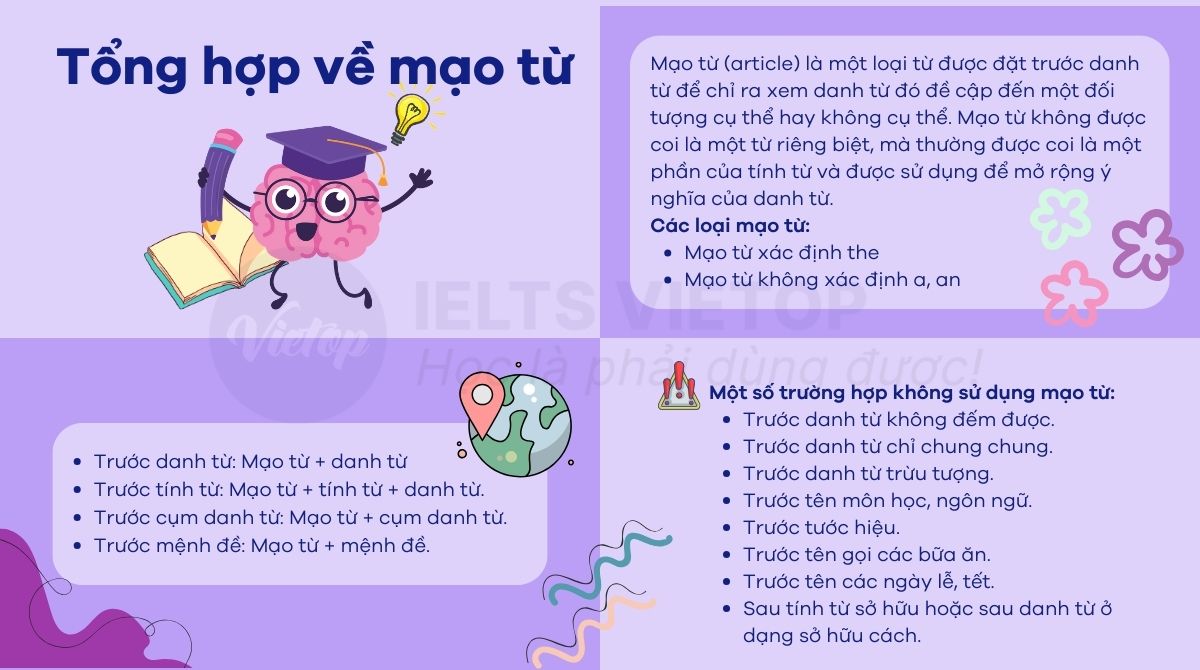 cách dùng mạo từ trong tiếng anh violet dễ hiểu với ví dụ minh họa thực tế