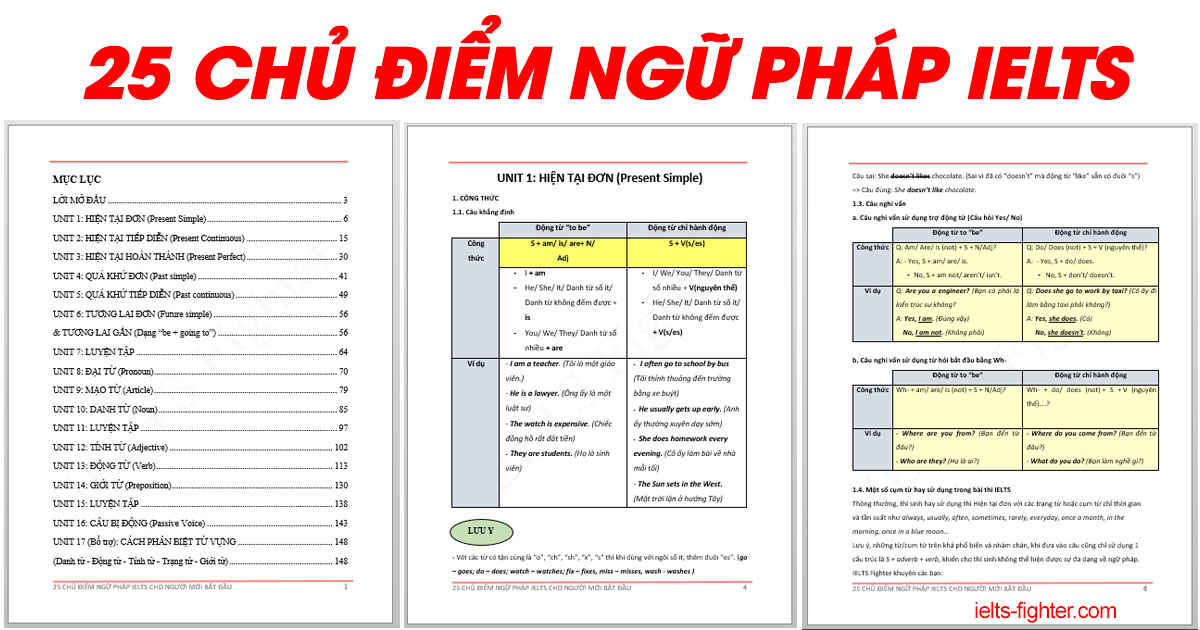 Ngữ pháp IELTS cần thiết: Tổng hợp chủ điểm quan trọng từ A-Z
