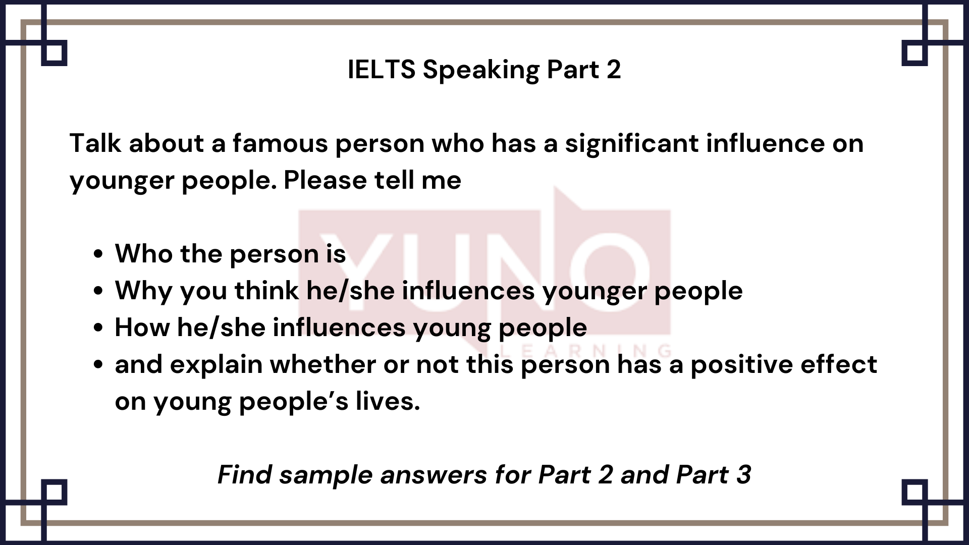 IELTS Speaking Famous Person & Celebrities Sample