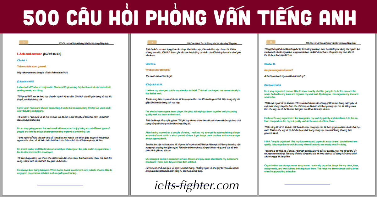 Đi phỏng vấn bằng tiếng Anh: Mẹo trả lời các câu hỏi thường gặp nhất!