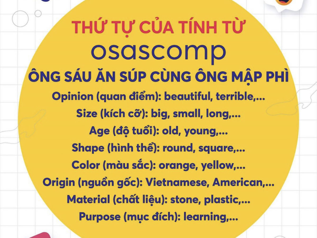 Quy tắc sắp xếp vị trí tính từ trong tiếng Anh: Đơn giản hóa ngữ pháp