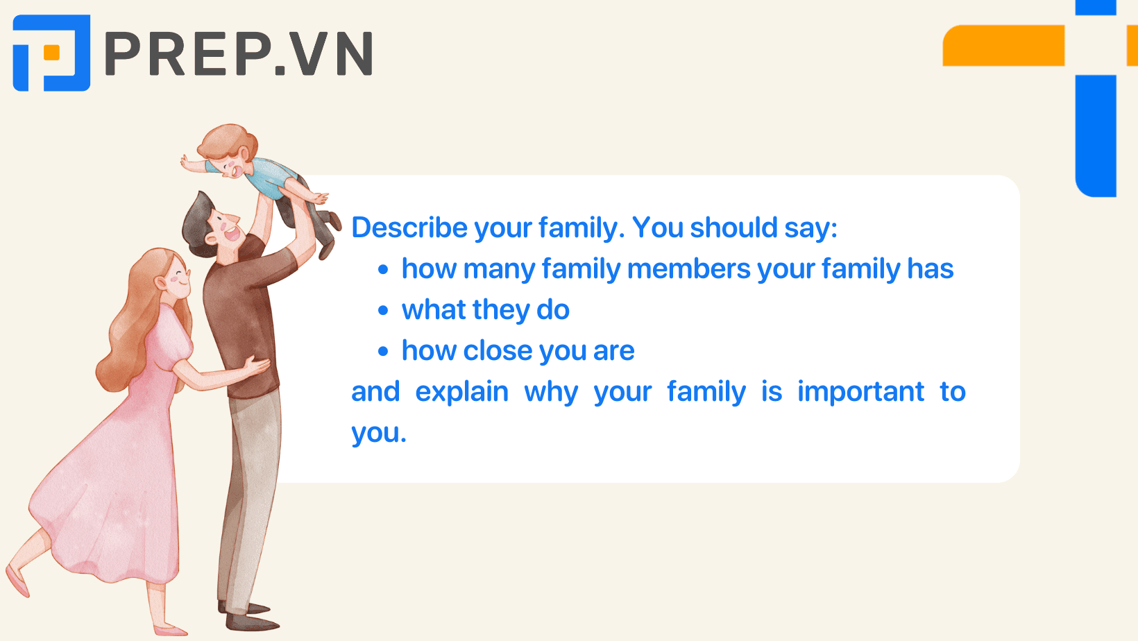IELTS Speaking Chủ đề Family - Part 2 & 3