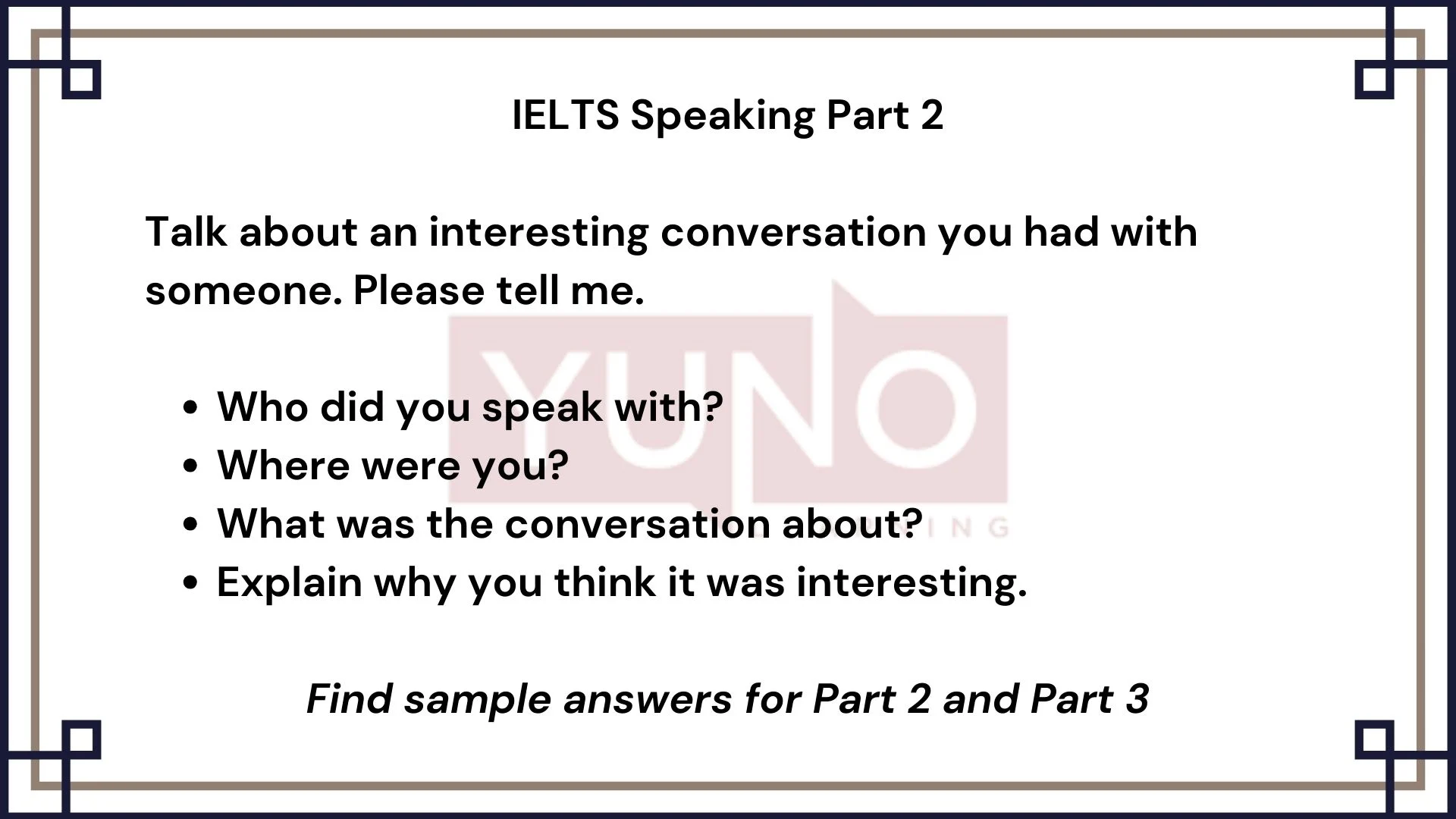 IELTS Speaking Book – Part 1, 2 & 3 Sample