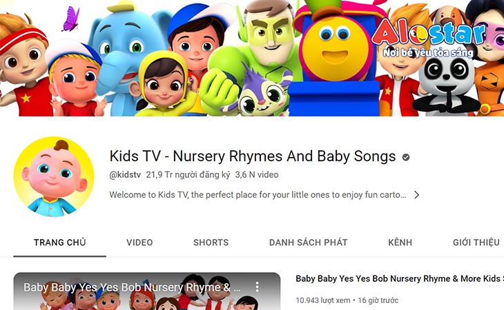 Các kênh học tiếng anh cho bé trên Youtube miễn phí, bé học vui mỗi ngày.