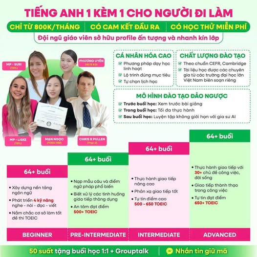 Chương trình tiếng Anh cho người lớn học thế nào? Bí kíp thành