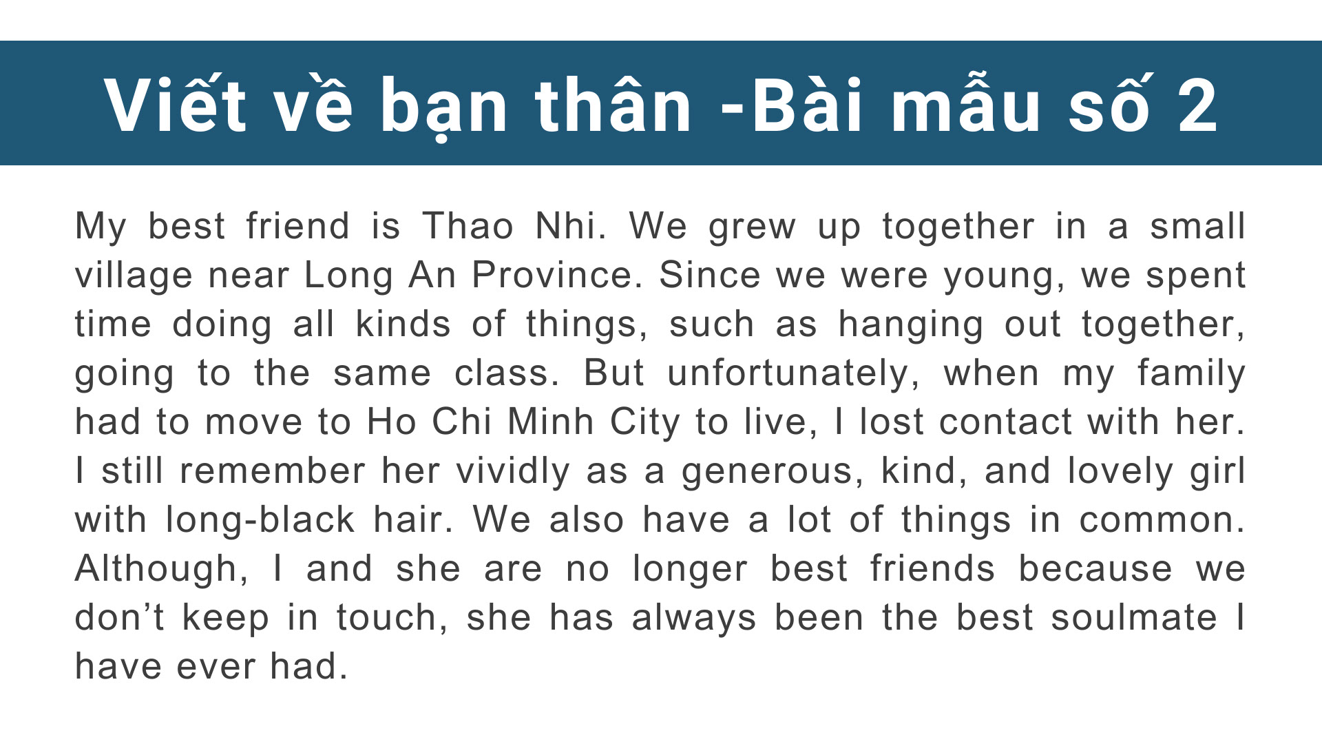 Bài viết về người bạn thân nhất bằng tiếng Anh (mẫu hay, đơn giản)