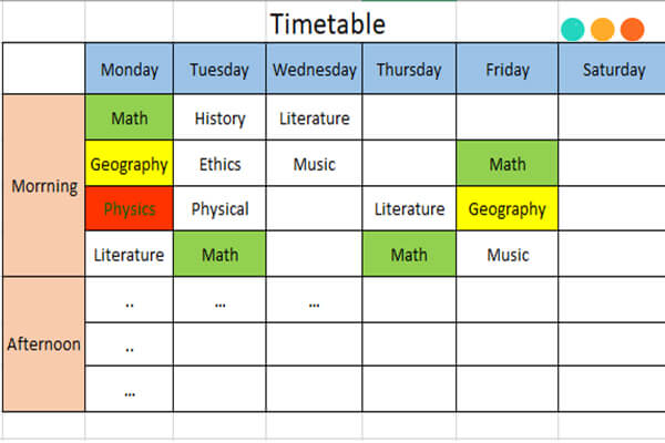 cách viết thời gian biểu bằng tiếng anh cho sinh viên: lập kế hoạch ngày học hiệu quả