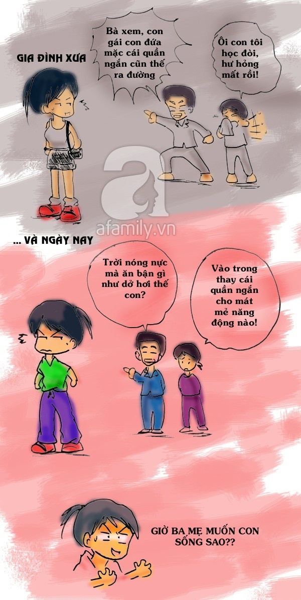 Khác biệt gia đình xưa và nay (so sánh bằng tiếng Anh): Từ nếp nhà đến lối sống