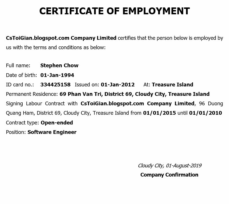 Cách viết giấy xác nhận thời gian làm việc bằng tiếng Anh đơn giản!