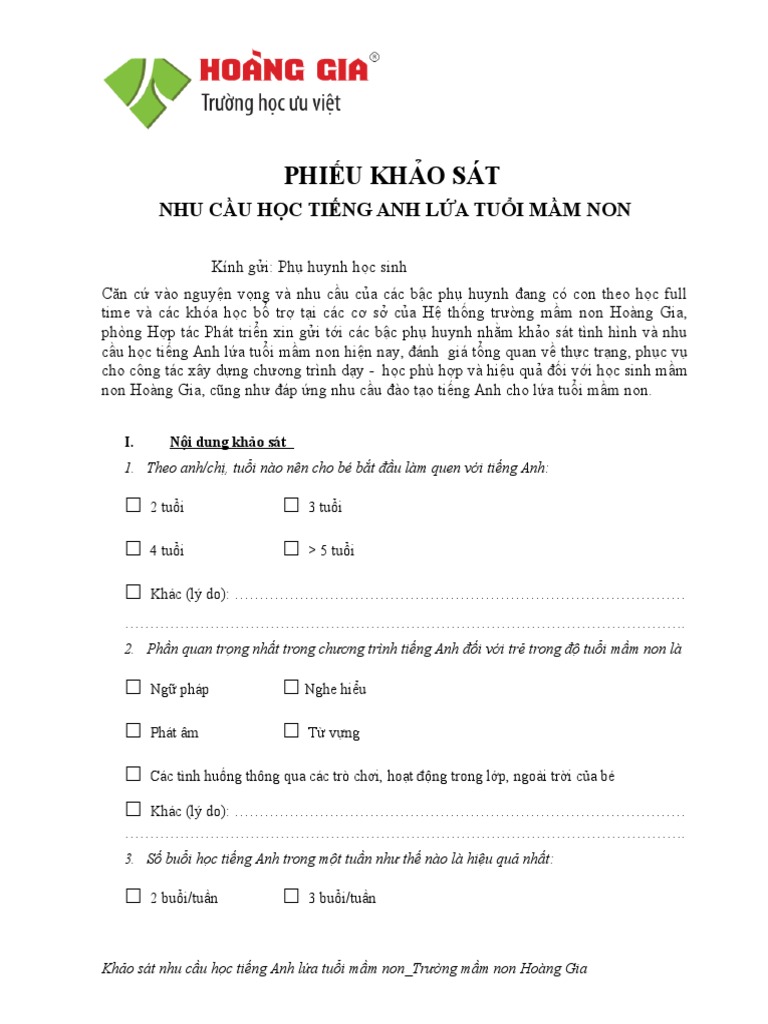 Khảo sát nhu cầu học tiếng Anh của trẻ em: Phương pháp nào hiệu quả?