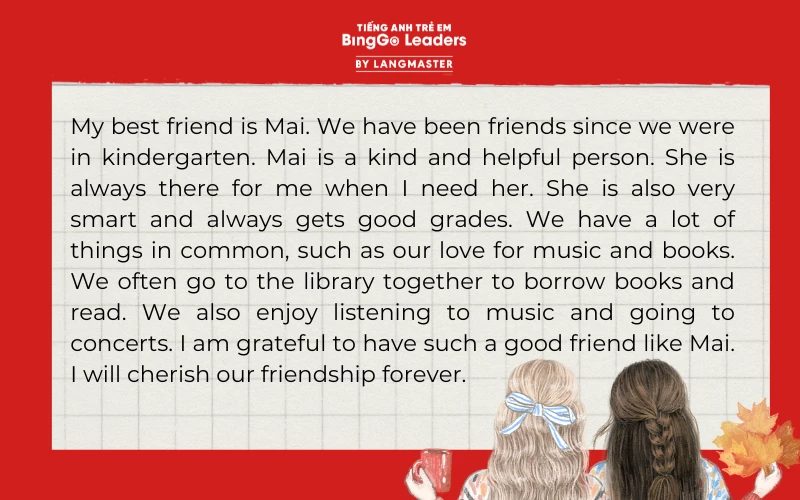 Bài viết về người bạn thân nhất bằng tiếng Anh (mẫu hay, đơn giản)